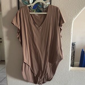 Old Navy Women's Tan V-Neck Bodysuit. NWOT